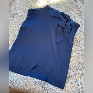 SHEIN Navy Blue Blouse with Bow Detail